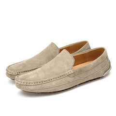 Pembroke Suede Leather Loafers - Sand Khaki