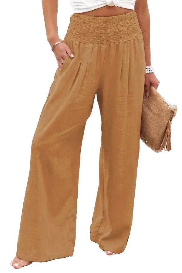 Perpignan Linen Wide-Leg Pants - Sand