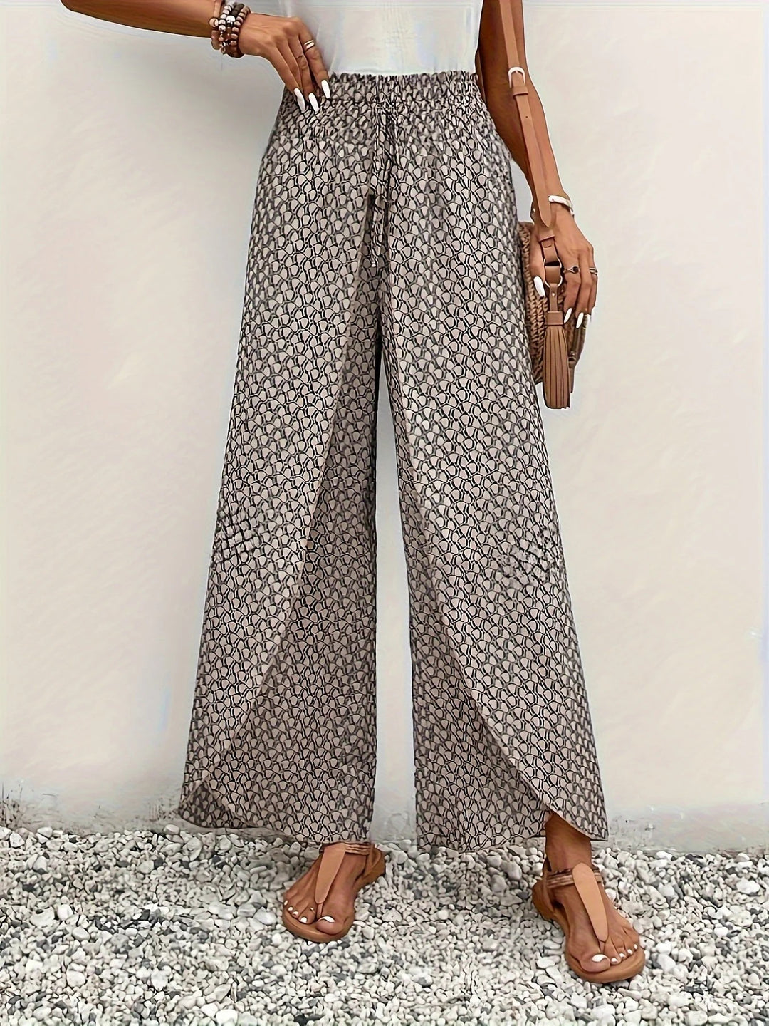 Positano Print Wide Leg Pants