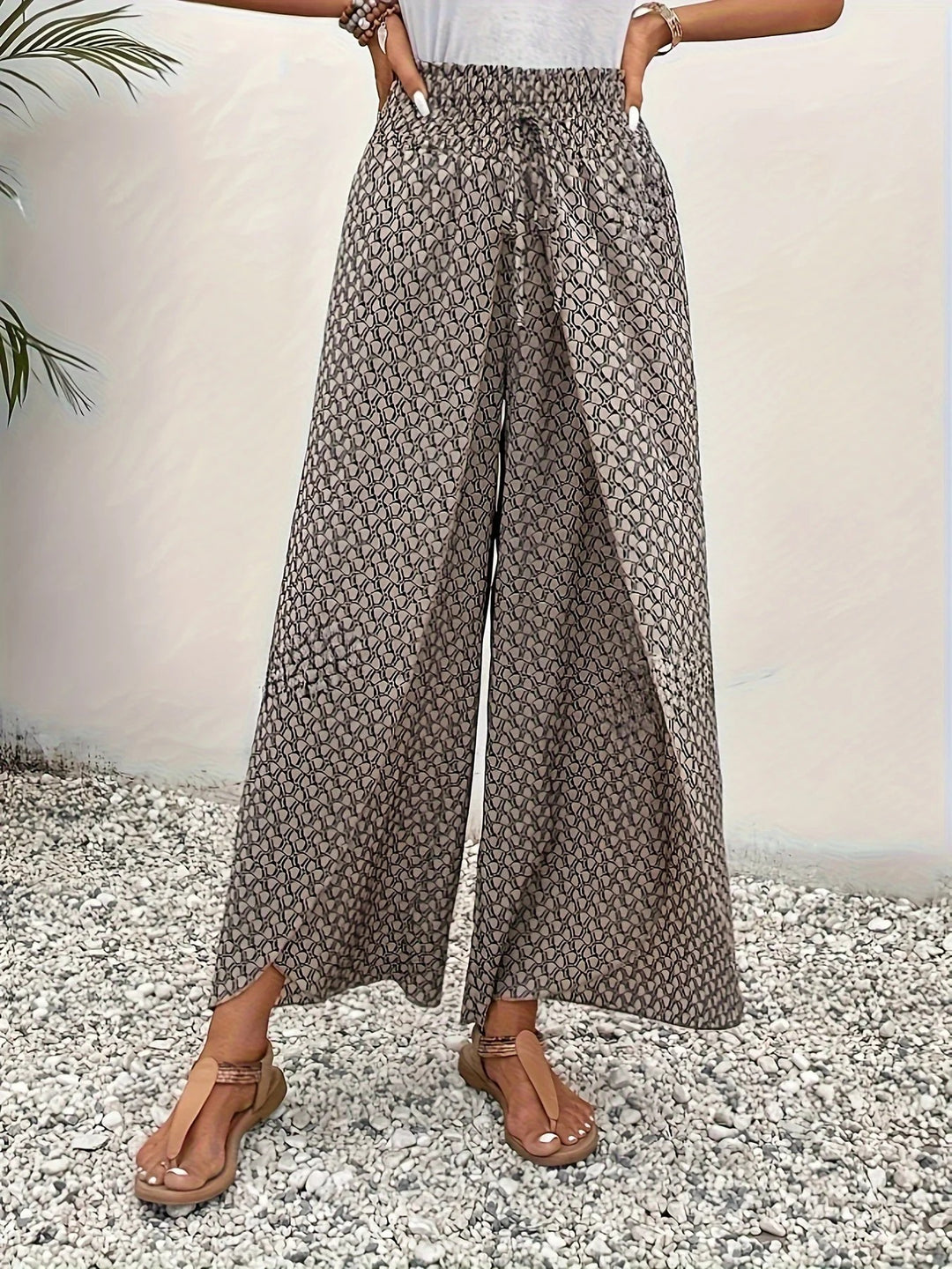Positano Print Wide Leg Pants