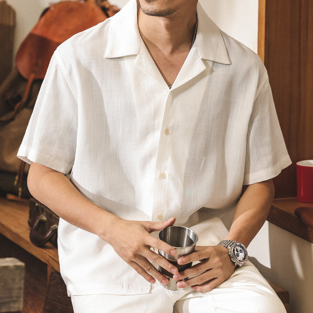 Portofino Lyocell Linen Shirt - White