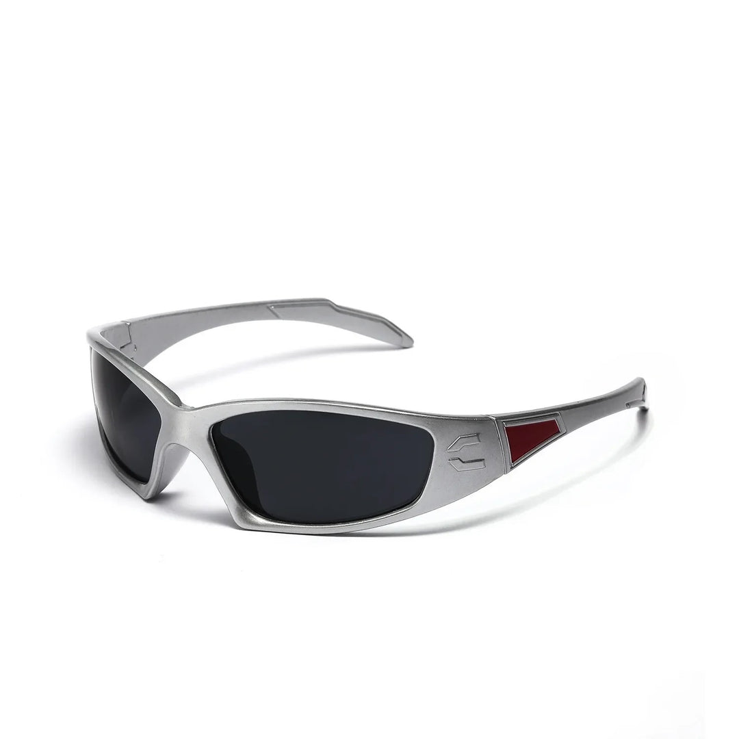 Rally Sport Sunglasses - Matte Silver / Smoke with Red
