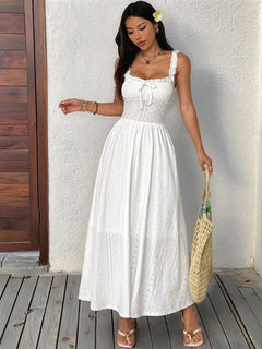 Ravello Eyelet Lace Maxi Dress - White