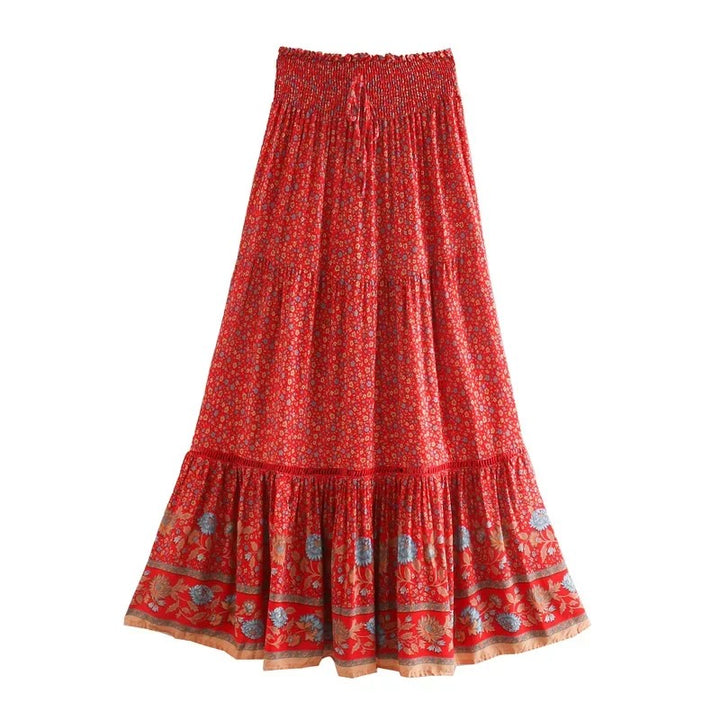Ravello Floral Rayon Maxi Skirt