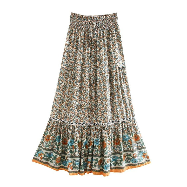 Ravello Floral Rayon Maxi Skirt