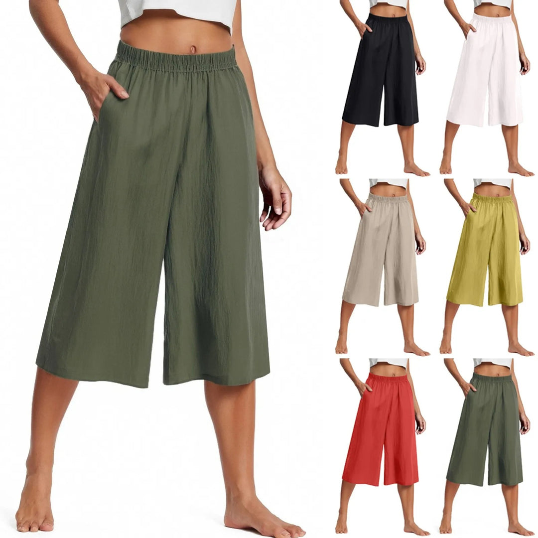 Ravenna Linen Blend Cropped Pants
