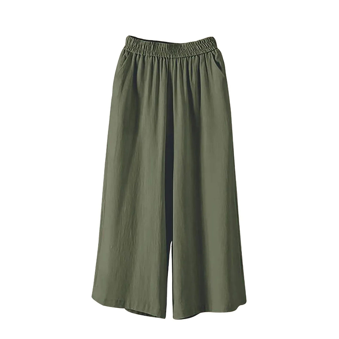 Ravenna Linen Blend Cropped Pants - Sage Green