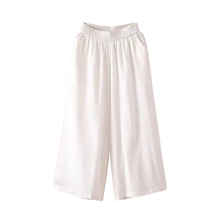 Ravenna Linen Blend Cropped Pants - Alpine White