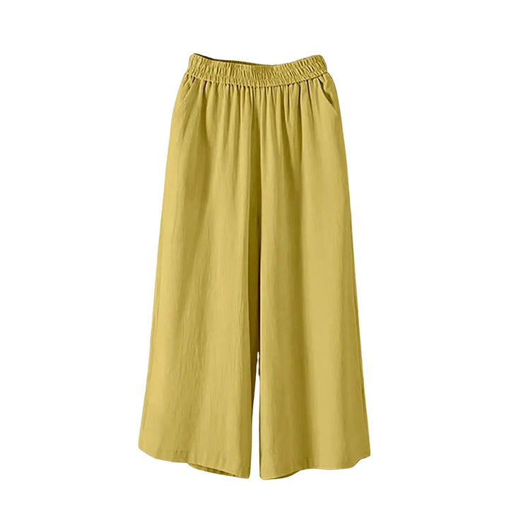 Ravenna Linen Blend Cropped Pants - Dijon Yellow