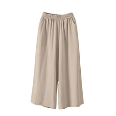 Ravenna Linen Blend Cropped Pants - Stone Gray