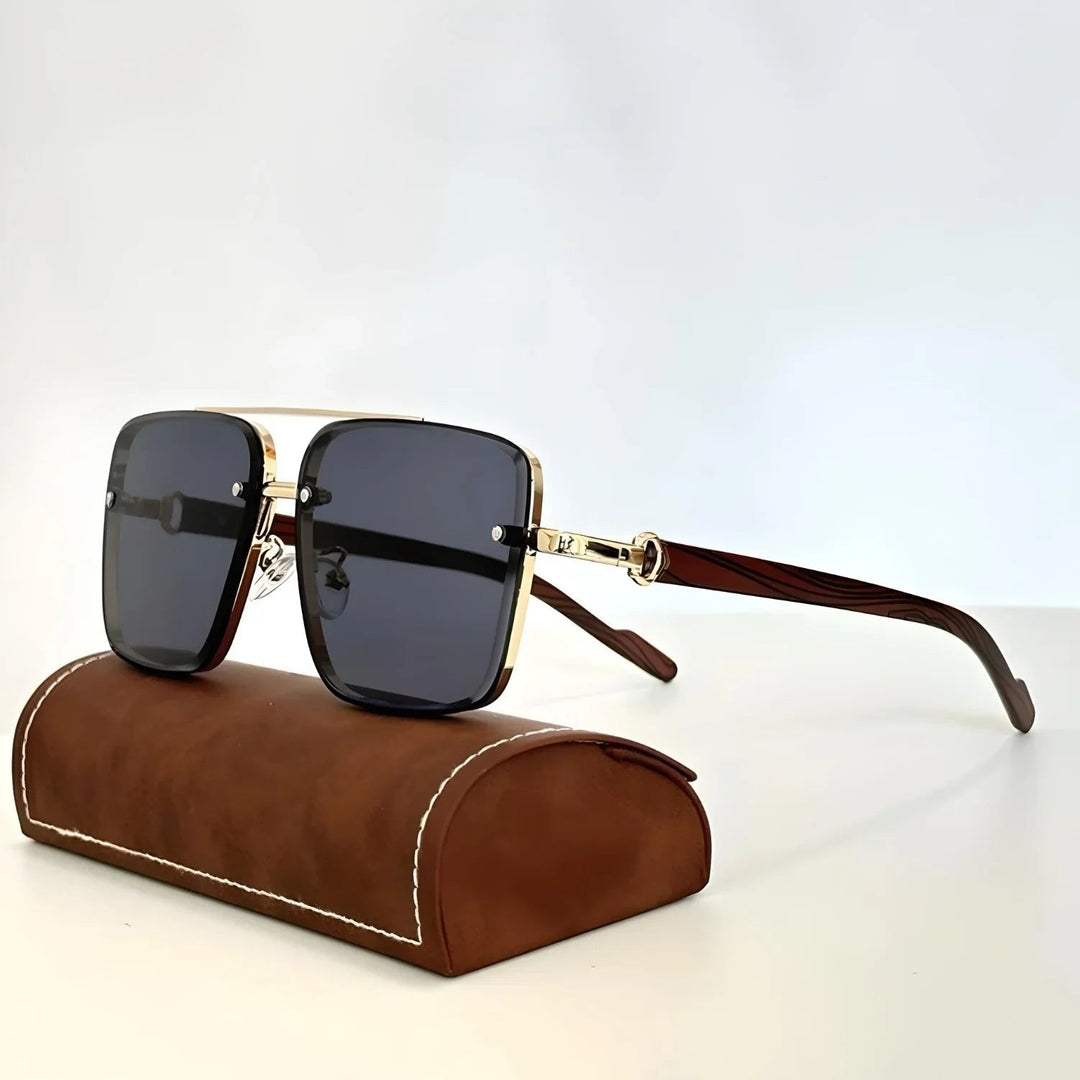 Renoir Retro Sunglasses - Gold & Black