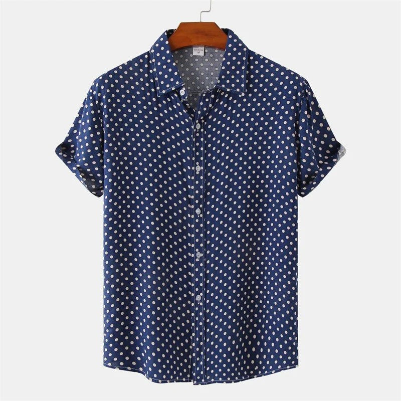Rialto Cotton Resort Shirt - Navy