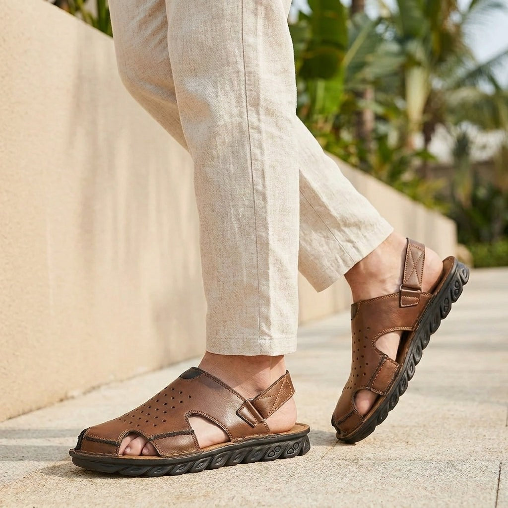 Ridgeline Perforated Outdoor Sandals - Espresso Brown