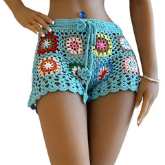 Rienza Crochet Shorts - Sky Blue