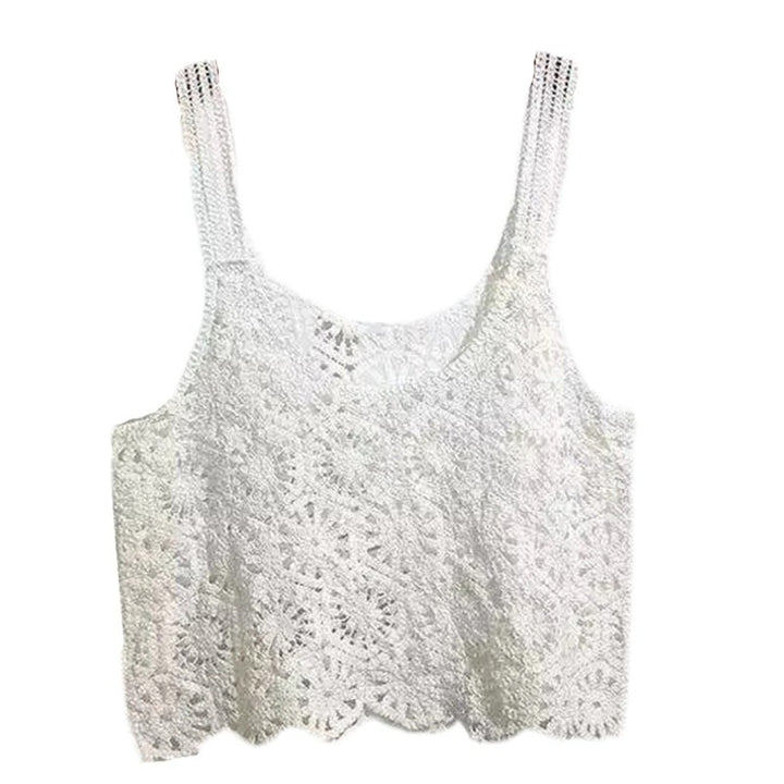 Rila Cropped Crochet Tank - Ecru