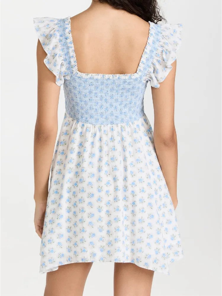 Rina Floral Ruched Mini Dress