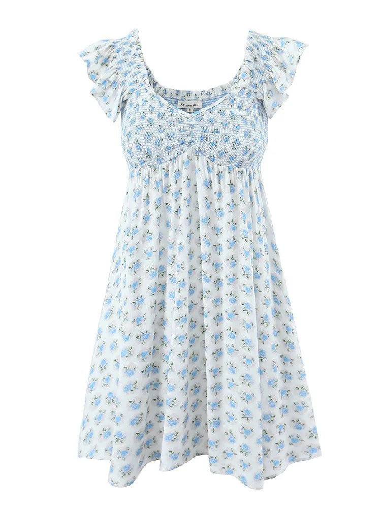Rina Floral Ruched Mini Dress