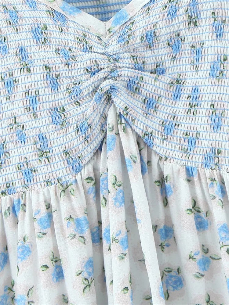 Rina Floral Ruched Mini Dress