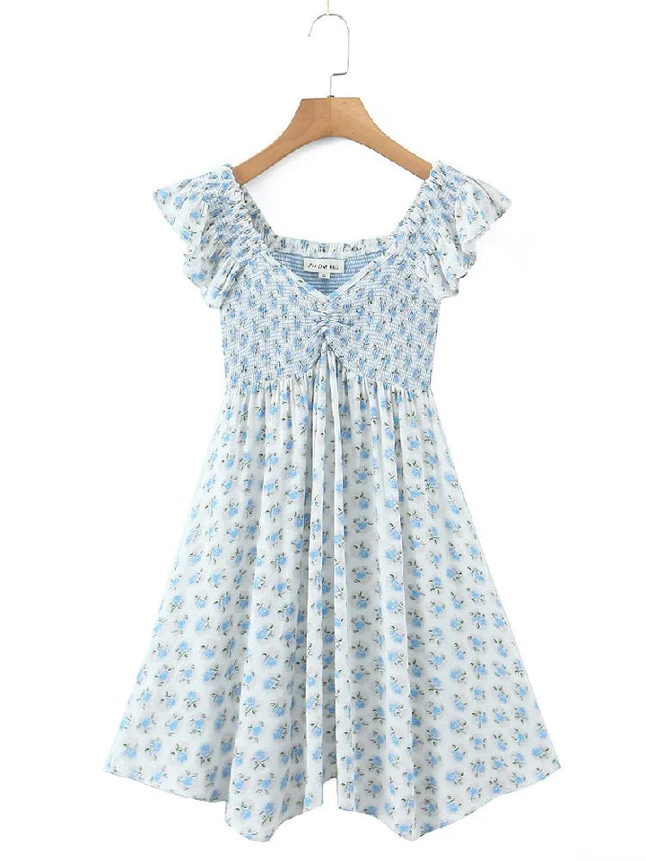 Rina Floral Ruched Mini Dress