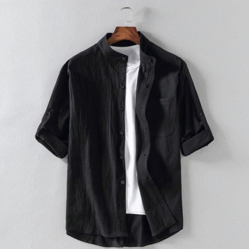 Rivoli Linen Blend Shirt - Black