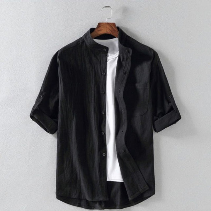 Rivoli Linen Blend Shirt - Black