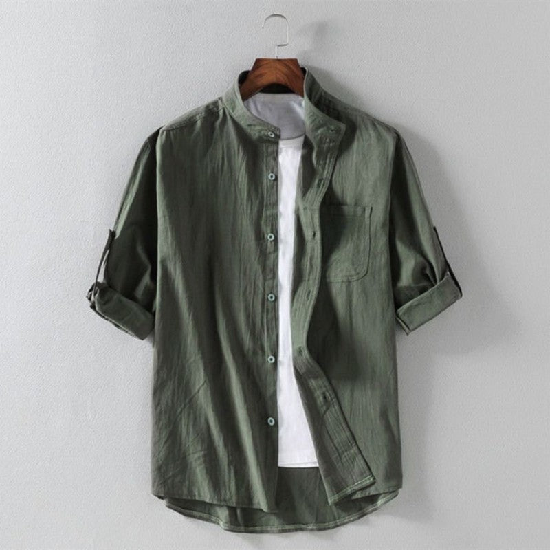 Rivoli Linen Blend Shirt - Green
