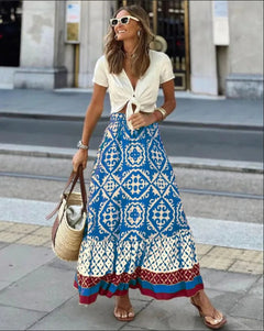 Rossetti Midi Skirt - Ocean Blue