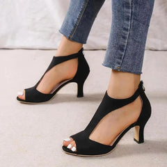 Rochelle T-Strap Heels - Onyx