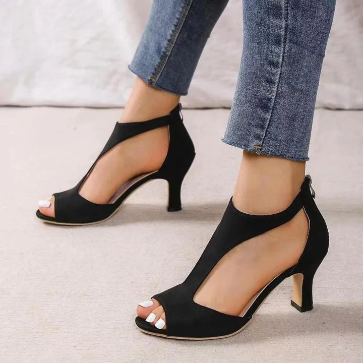 Rochelle T-Strap Heels - Onyx
