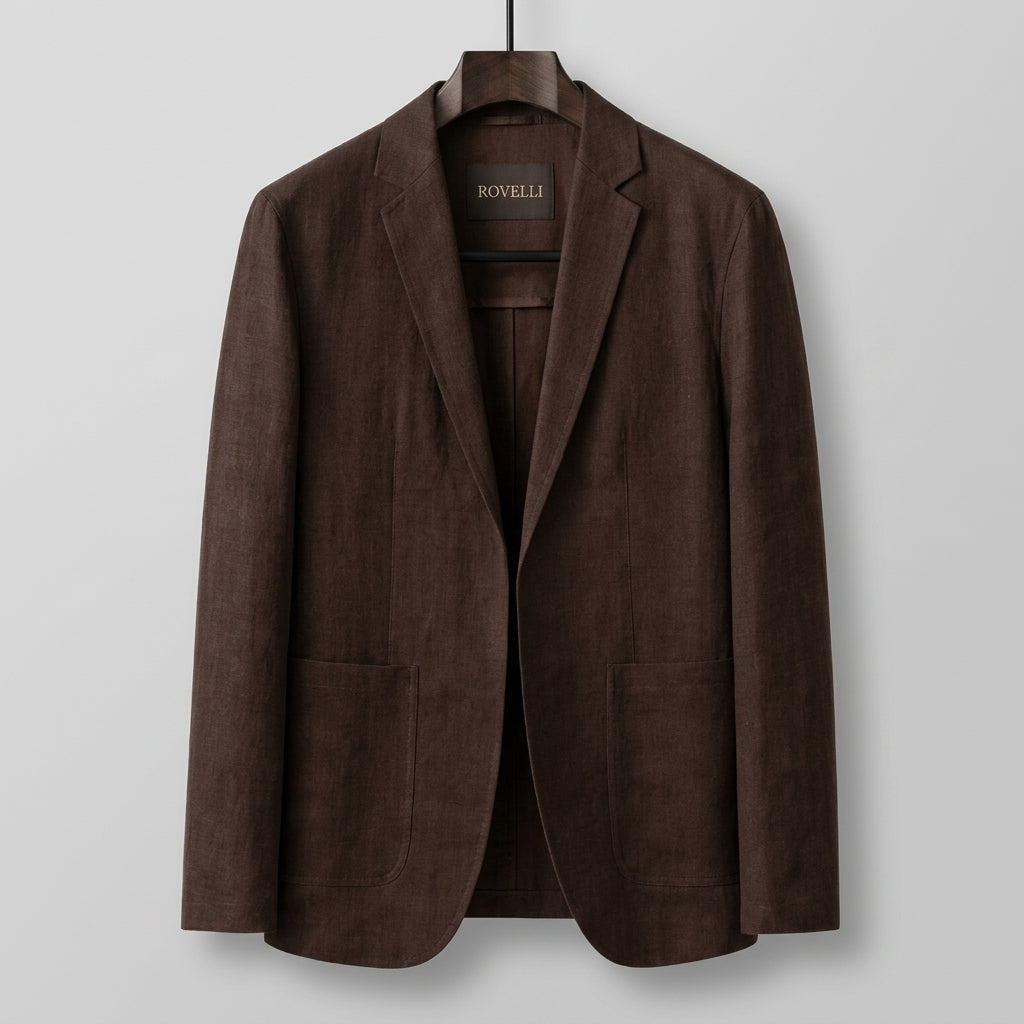 Rovelli Linen Blend Blazer - Brown