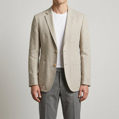 Rovelli Linen Blend Blazer worn - Khaki