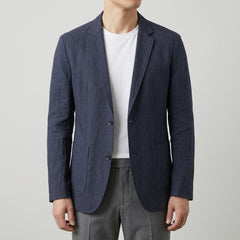 Rovelli Linen Blend Blazer worn - Navy