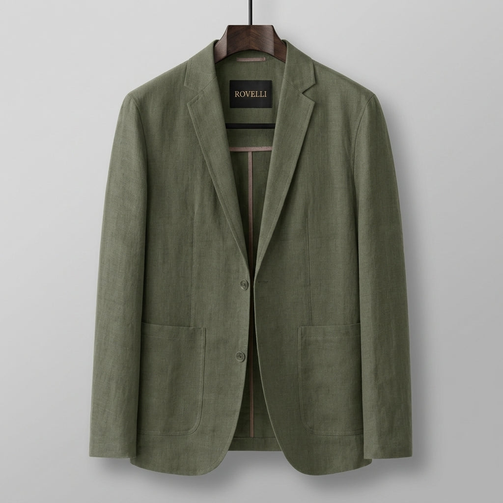 Rovelli Linen Blend Blazer - Olive