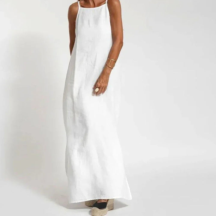 Sleeveless Linen Blend Maxi Dress