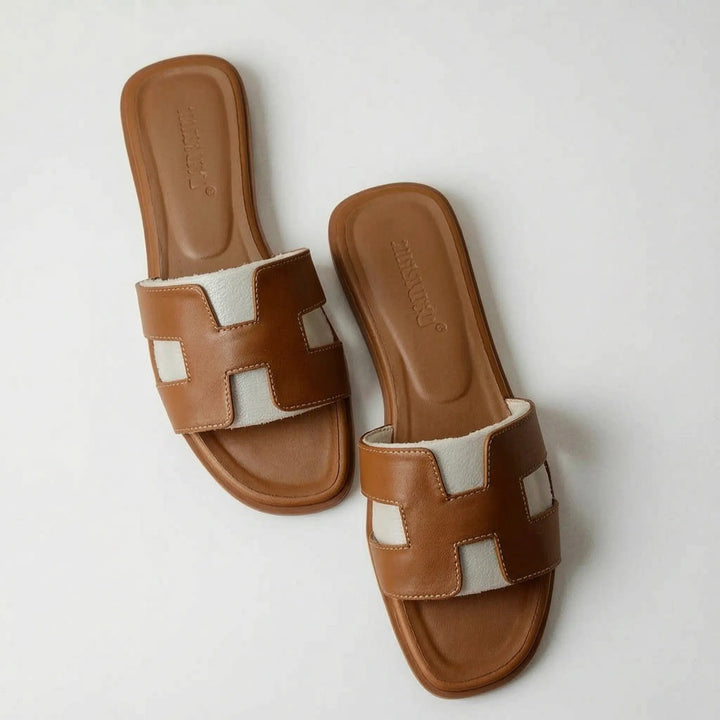 Stellari Slip-On Sandals - Cognac