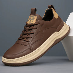 Stride Genuine Leather Sneakers - Cognac
