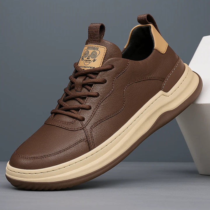 Stride Genuine Leather Sneakers - Cognac