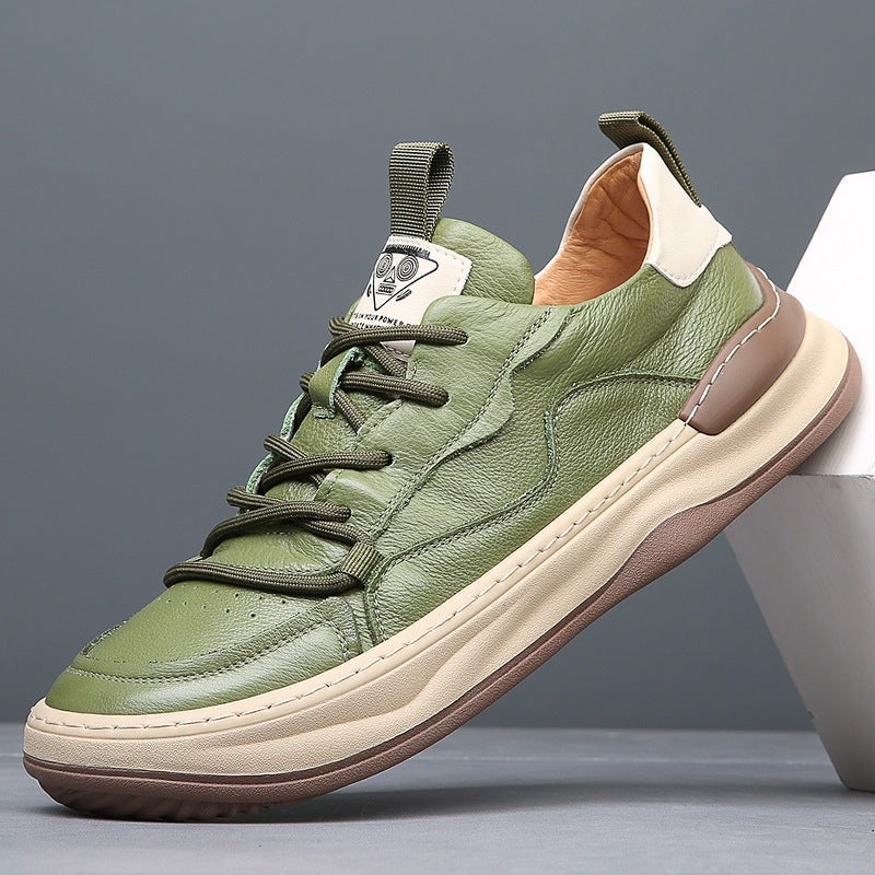 Stride Genuine Leather Sneakers - Forest Green
