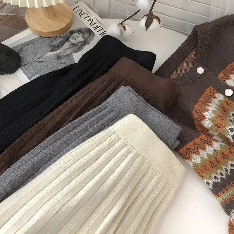 Tatra Knit Pleated Mini Skirt