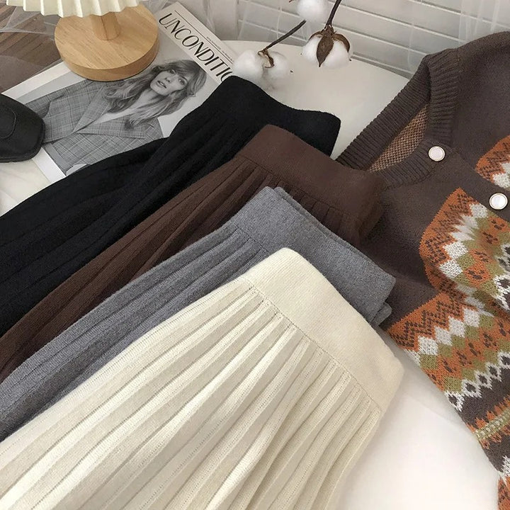 Tatra Knit Pleated Mini Skirt