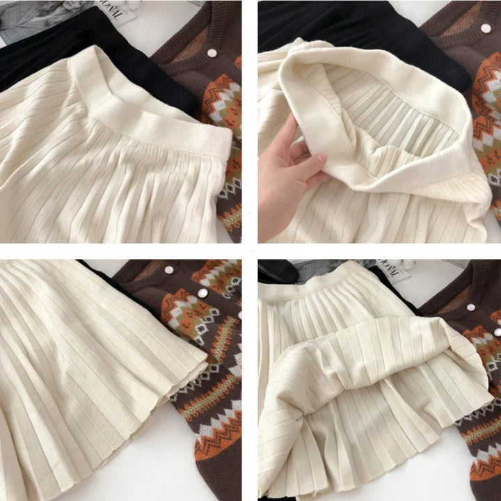 Tatra Knit Pleated Mini Skirt