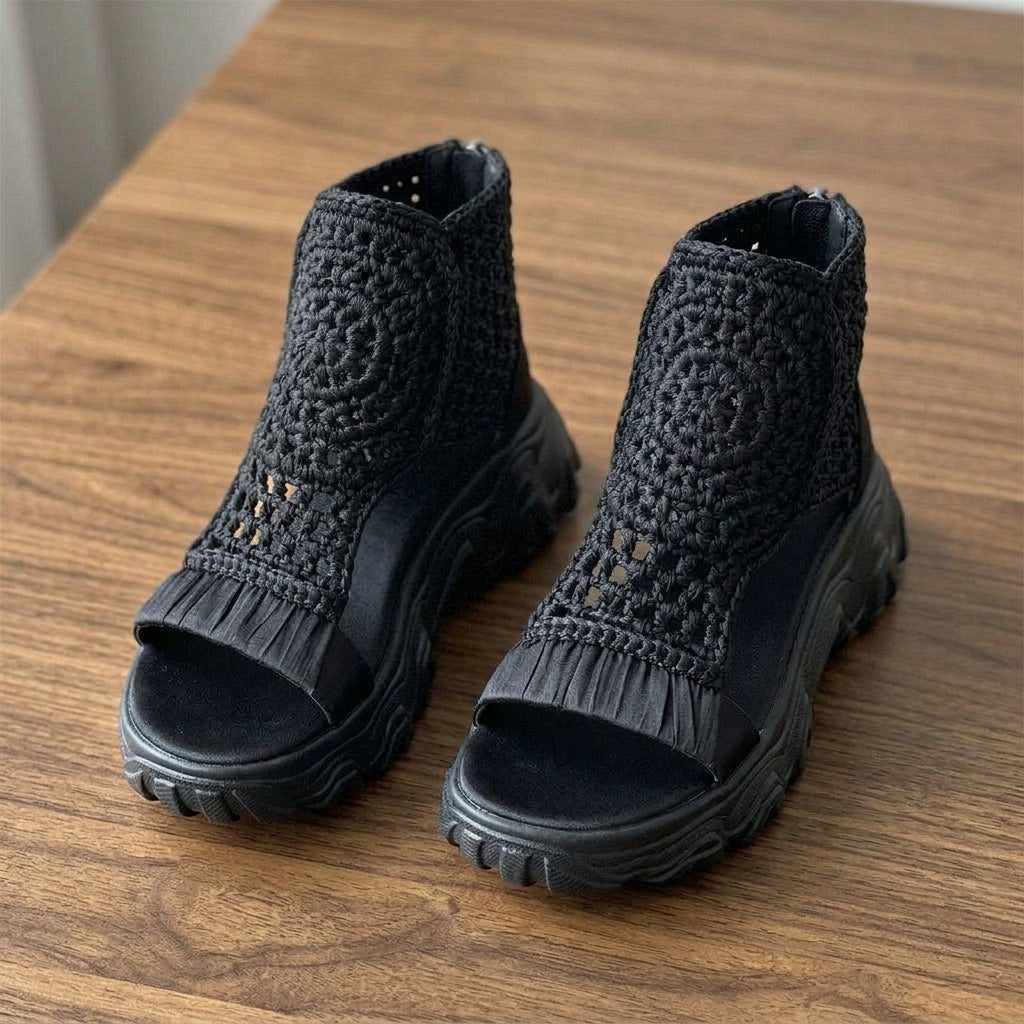 Terra Platform Sandal in Black