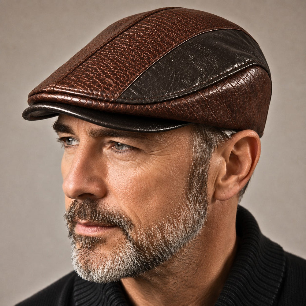 Torinello Leather Driving Cap