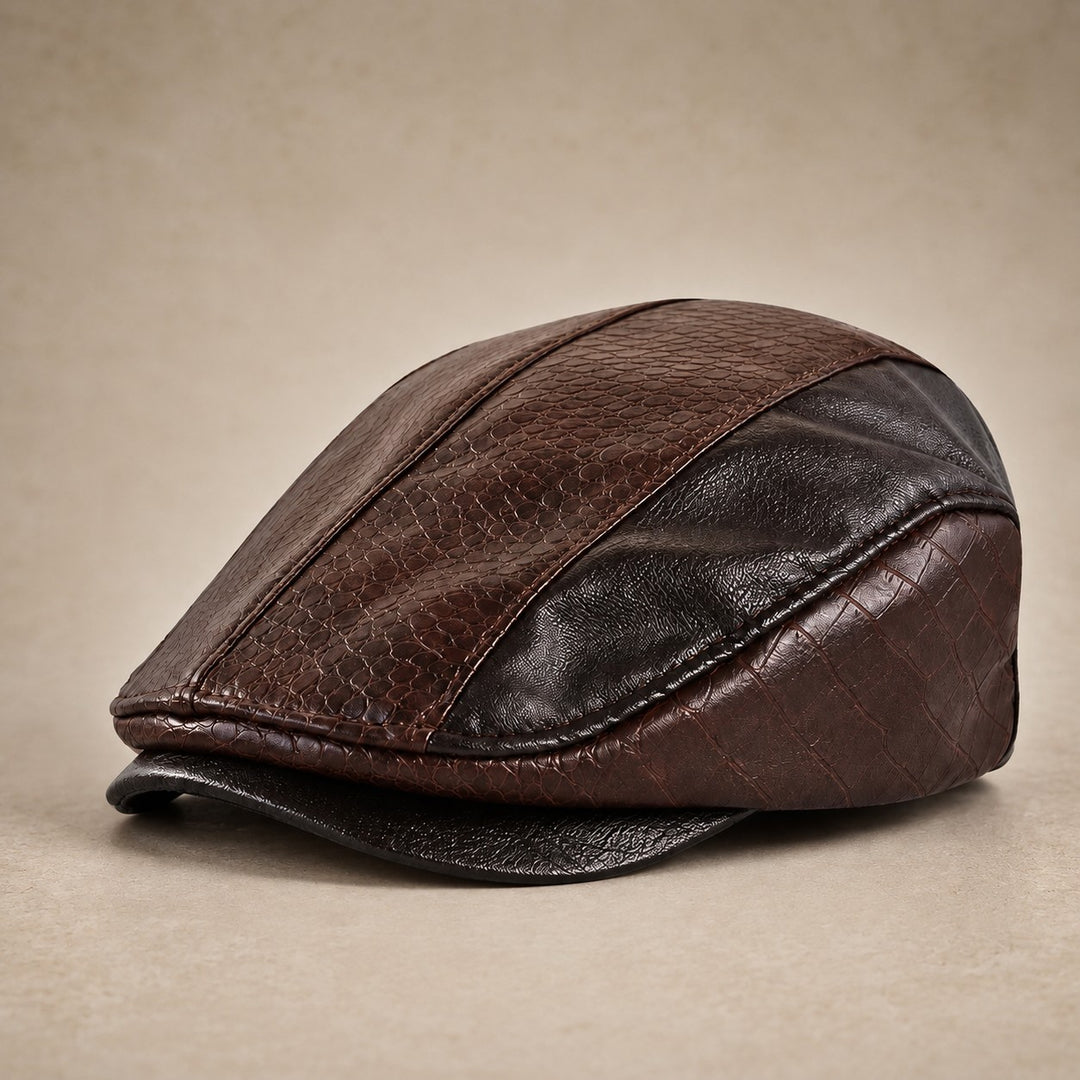 Torinello Leather Driving Cap - Vintage Brown