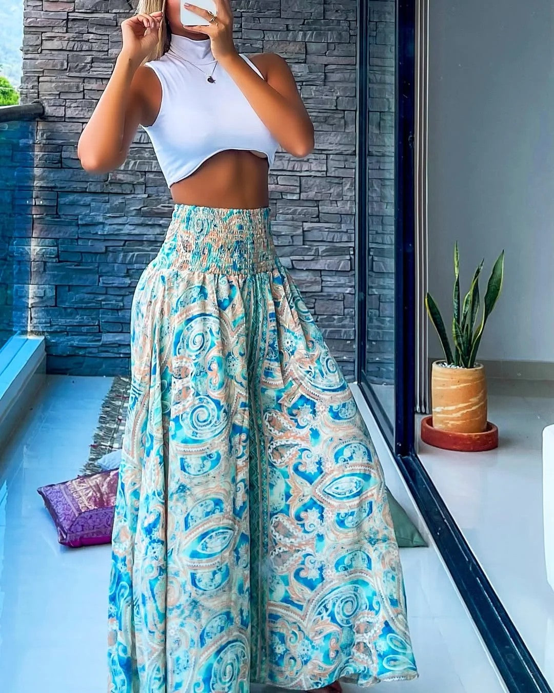 Torinello Wide-Leg Pants - Azure