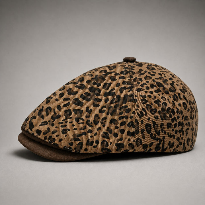 Torino Leopard Print Cap - Caramel