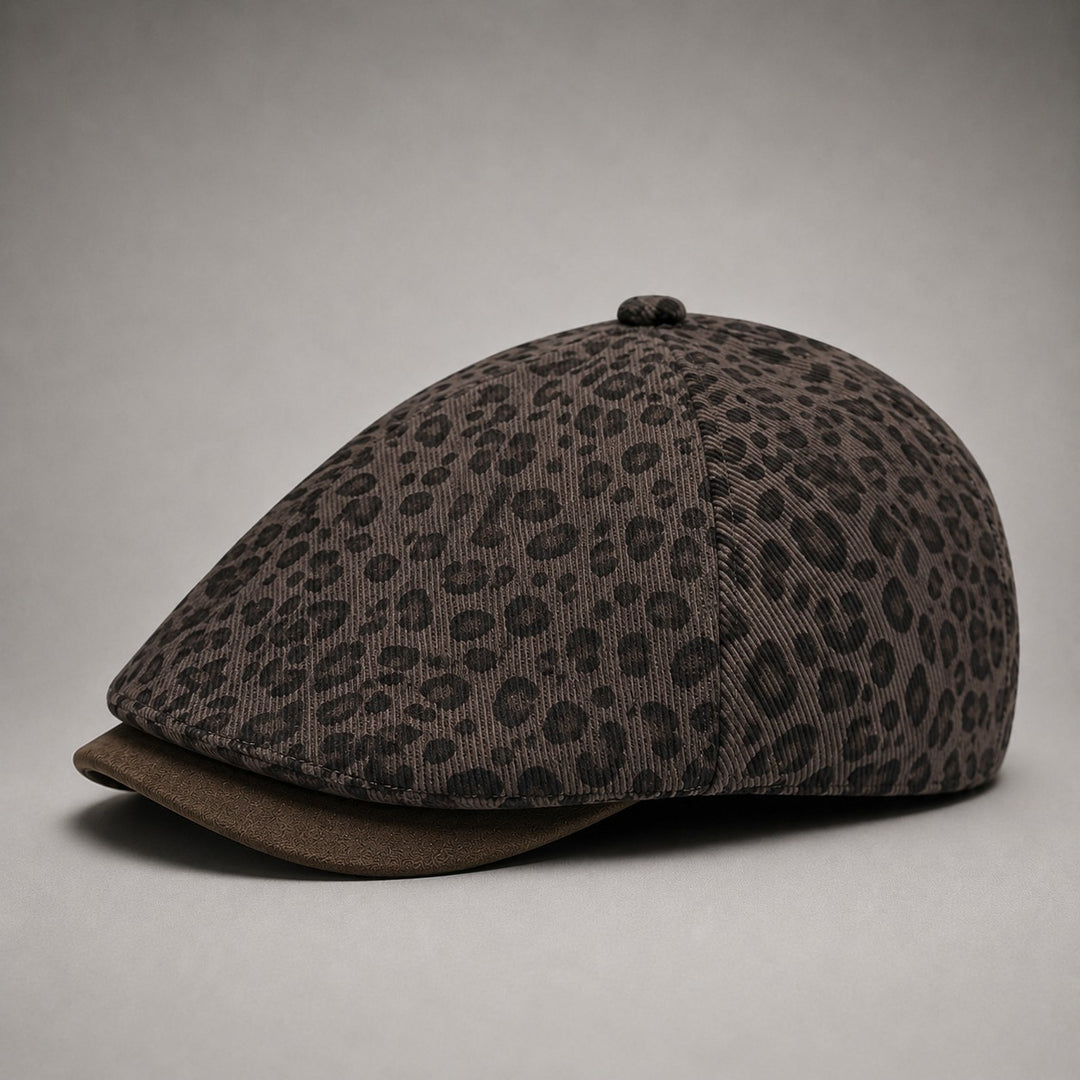 Torino Leopard Print Cap - Espresso