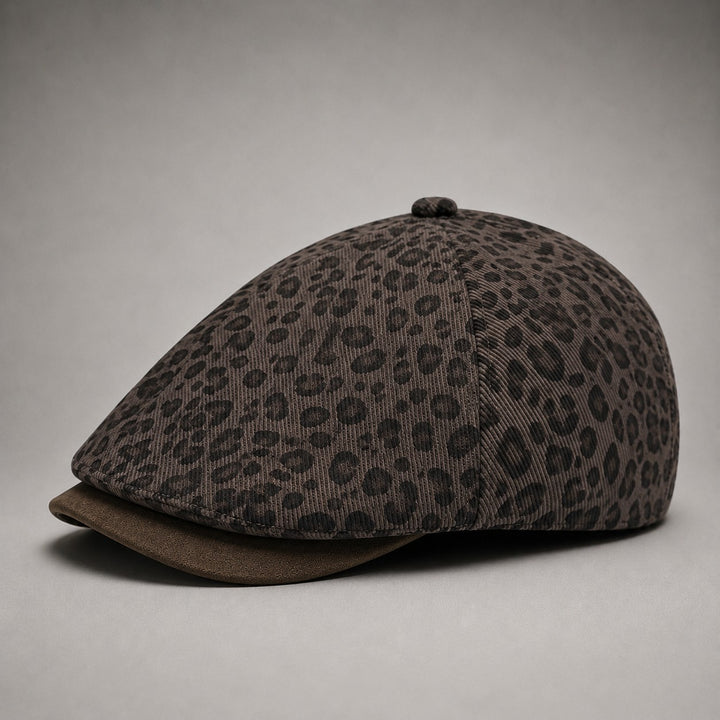 Torino Leopard Print Cap - Espresso
