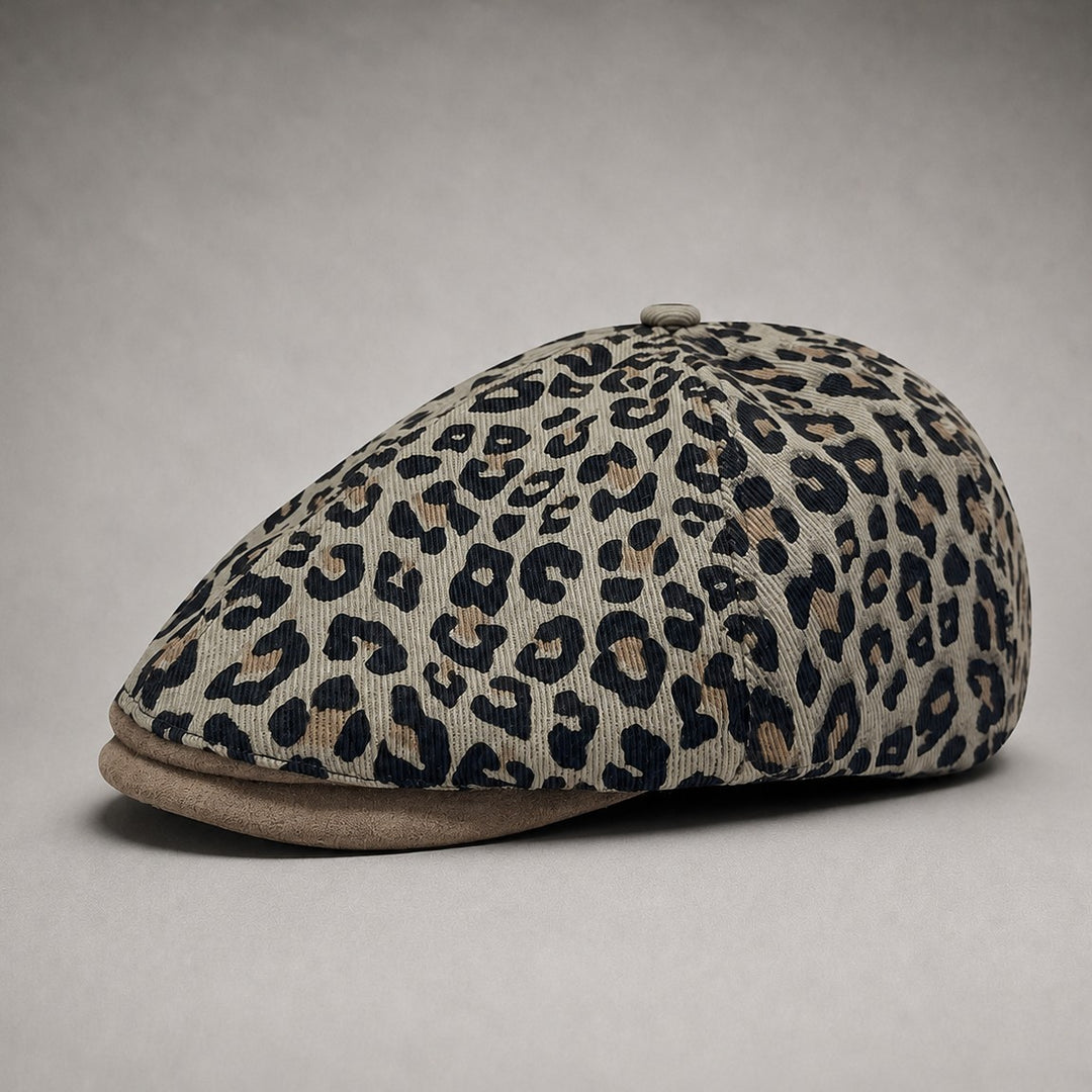 Torino Leopard Print Cap - Snow Leopard