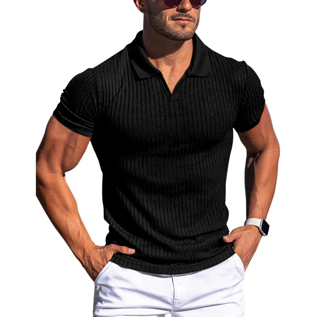 Torrey Knitted Golf Polo - Black